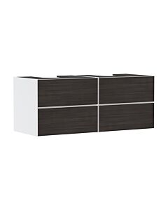 hansgrohe Xevolos E Waschtischunterschrank 54196730 1370x555x550mm, 4 Schubladen, mattweiß, Eiche dunkel