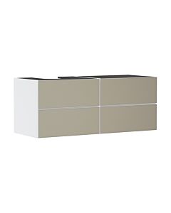 hansgrohe Xevolos E vanity unit 54236390 1370x555x550mm, 4 drawers, left, matt white, bronze structure
