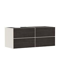 hansgrohe Xevolos E Waschtischunterschrank 54237730 1370x555x550mm, 4 Schubladen, links, sandbeige matt, Eiche dunkel