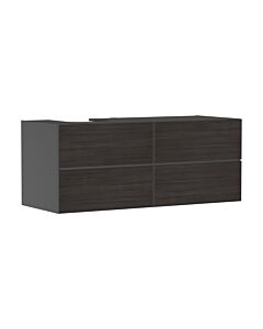 hansgrohe Xevolos E Waschtischunterschrank 54238730 1370x555x550mm, 4 Schubladen, links, schiefergrau matt, Eiche dunkel