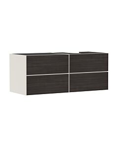 hansgrohe Xevolos E Waschtischunterschrank 54240730 1370x555x550mm, 4 Schubladen, rechts, sandbeige matt, Eiche dunkel
