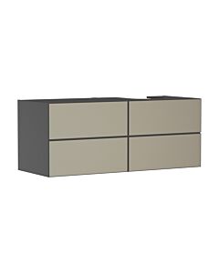 hansgrohe Xevolos E Waschtischunterschrank 54241390 1370x555x550mm, 4 Schubladen, rechts, schiefergrau matt, bronze Struktur