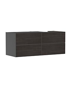 hansgrohe Xevolos E Waschtischunterschrank 54241730 1370x555x550mm, 4 Schubladen, rechts, schiefergrau matt, Eiche dunkel
