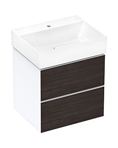 hansgrohe Xevolos E vanity unit 54175730 580x555x475mm, 2 drawers, matt white, dark oak
