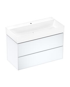 hansgrohe Xevolos E Waschtischunterschrank 54181320 980x555x475mm, 2 Schubladen, mattweiß, weiß metallic