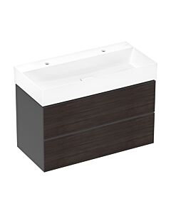 hansgrohe Xevolos E meuble sous-vasque 54183730 980x555x475mm, 2 tiroirs, gris ardoise mat, chêne foncé