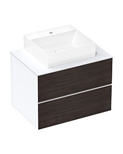 hansgrohe Xevolos E Waschtischunterschrank 54187730 780x555x550mm, 2 Schubladen, mattweiß, Eiche dunkel