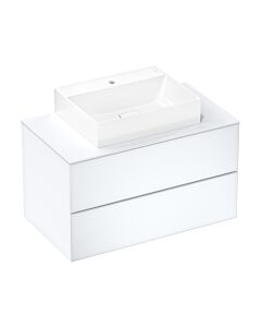 hansgrohe Xevolos E vanity unit 54190320 980x555x550mm, 2 drawers, matt white, white metallic