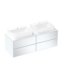 hansgrohe Xevolos E vanity unit 54199320 1570x555x550mm, 4 drawers, matt white, white metallic