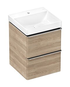 hansgrohe Xelu Q Waschtischunterschrank 54021000 480x605x475mm, für Handwaschbecken, 2 Schubladen, Eiche Natur, chrom