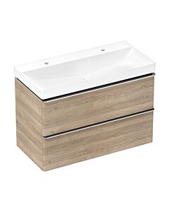 hansgrohe Xelu Q vanity unit 54033000 980x605x475mm, 2 drawers, natural oak, chrome
