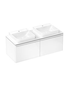 hansgrohe Xelu Q Waschtischunterschrank 54066700 1360x485x550mm, 2 Schubkästen, weiß hochglanz, mattweiß