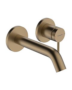 hansgrohe Tecturis S wash basin mixer 73350140 concealed, for wall mounting, projection 165mm, brushed bronze