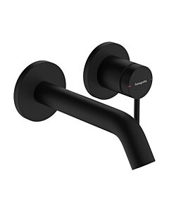 hansgrohe Tecturis S wash basin mixer 73350670 concealed, for wall mounting, projection 165mm, matt black