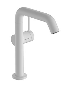hansgrohe Tecturis S Waschtischarmatur 73364700 Ausladung 210mm, mit Schwenkauslauf und Push-Open-Ablaufgarnitur, mattweiß