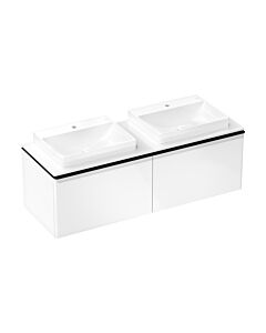 hansgrohe Xelu Q Waschtischunterschrank 54070670 1560x485x550mm, 2 Schubkästen, weiß hochglanz, mattschwarz