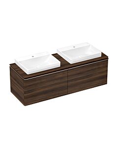 hansgrohe Xelu Q Waschtischunterschrank 54073000 1560x485x550mm, 2 Schubkästen, Nussbaum dunkel, chrom