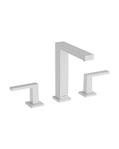 hansgrohe Tecturis E 3-Loch Waschtischarmatur 73030700 mit Push-Open-Ablaufgarnitur, mattweiß