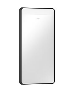 hansgrohe Xarita Lite Q Spiegel 54955670 mit horizontaler LED-Beleuchtung, mattschwarz, B 360 x H 700 x T 30 mm, 4 W