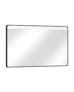 hansgrohe Xarita Lite Q Spiegel 54960670 mit horizontaler LED-Beleuchtung, mattschwarz, B 1200 x H 700 x T 30 mm, 12 W