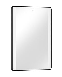 hansgrohe Xarita Lite Q Spiegel 54961670 mit seitlicher LED-Beleuchtung, mattschwarz, B 500 x H 700 x T 30 mm, 14 W