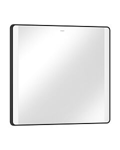 hansgrohe Xarita Lite Q Spiegel 54963670 avec éclairage LED latéral, noir mat, L 800 x H 700 x P 30 mm, 14 W