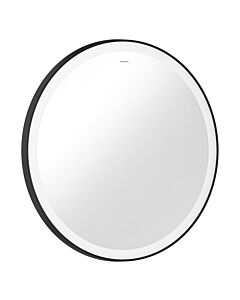 hansgrohe Xarita Lite Q Spiegel 54966670 mit runder LED-Beleuchtung, mattschwarz, B 700 x H 700 x T 30 mm, 20 W