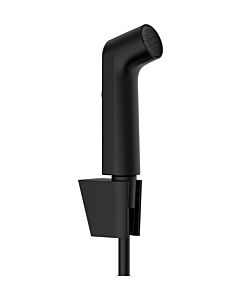 hansgrohe Bidette Handbrause 1jet 29238670 1 Strahlart S wassersparend mit Porter S Duschkopfhalterung und Duschschlauch 125 cm,  Mattschwarz