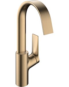 Mitigeur lavabo Hansgrohe Vivenis 75032140 avec bec pivotant, sans bonde clic-clac, bronze brossé