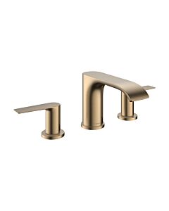 Mitigeur lavabo 3 trous Hansgrohe Vivenis 75033140 avec bonde clic-clac, bronze brossé