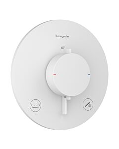 hansgrohe Ecostat Comfort S Thermostat 33718700 Flush-mounted, for 2 Verbraucher , 23 l/min, EN 1717, matt white
