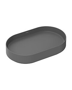 hansgrohe Xuniva Evo U Aufsatzwaschtisch 60325760 650x400mm, oval, ohne Hahnloch/Überlauf, Schiefergrau matt