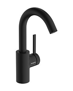 Mitigeur lavabo Hansgrohe Zesis S 74741670, saillie 142 mm, sans bonde, noir mat