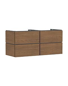 hansgrohe Xilesa E Waschtischunterschrank 54306550 1375x550mm, 4 Schubkästen, mit PushOpen, Eiche Kaschmir