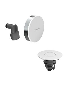 hansgrohe Exafill Ab- und Überlaufgarnitur 58119000 Oberfläche Deckel weiß hochglanz, chrom, Fertigset, mit Wanneneinlauf