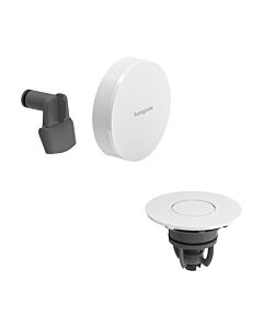 hansgrohe Exafill Ab- und Überlaufgarnitur 58119700 Oberfläche Deckel weiß hochglanz, mattweiß, Fertigset, mit Wanneneinlauf