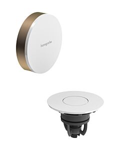hansgrohe Flexaplus Ab- und Überlaufgarnitur 58187140 Oberfläche Deckel weiß hochglanz, brushed bronze, Fertigset