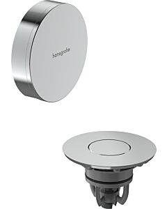 hansgrohe Flexaplus waste and overflow fitting 58188000, cover surface chrome, chrome, complete set