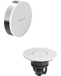 hansgrohe Flexaplus waste and overflow fitting 58187000, surface finish: white high-gloss cover, chrome, complete set