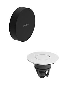 hansgrohe Flexaplus waste and overflow fitting 58187670, cover surface: white high-gloss, matte black, complete set