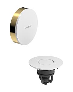 hansgrohe Flexaplus Ab- und Überlaufgarnitur 58187990 Oberfläche Deckel weiß hochglanz, polished gold optic, Fertigset