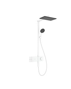 hansgrohe Raindance Alive Q Duschsystem 24580700 1 Strahlart mit ShowerSelect Comfort, 12 l/min, weiß matt