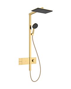 hansgrohe Raindance Alive Q shower system 24581990 2000 water-saving spray with ShowerSelect Comfort , EcoSmart, 8 l/min, polished gold optic