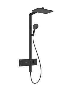 hansgrohe Raindance Alive Q Duschsystem  24591670  Aufputz, EcoSmart mit ShowerSelect Comfort, 7,6 l/min, Kopfbrause 210/340 2jet, Schwarz matt