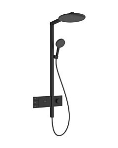hansgrohe Raindance Alive S Duschsystem 24596670  Aufputz, EcoSmart mit ShowerSelect Comfort, Kopfbrause rund 300 2jet, schwarz matt