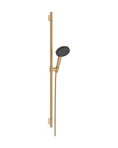 hansgrohe Raindance Alive Select S Duschset 24603140 3 Strahlarten wassersparend mit Duschstange Unica S Puro 90 cm, brushed bronze