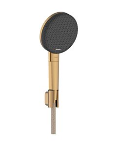 hansgrohe Raindance Alive Select S Duschkopfhalterungset 24611140 Brausekopf 125mm, 3 Strahlarten wassersparend mit Designflex Textilbrauseschlauch 160 cm, brushed bronze