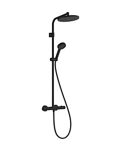 hansgrohe Activera S Duschsystem 240 1jet 28078670 EcoSmart mit Ecostat Fine Varia Thermostat, wassersparend 8 l/min, schwarz matt