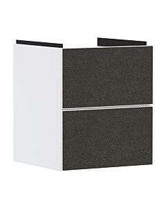 hansgrohe Xevolos E Waschtischunterschrank 54172660 480x555x475mm, für Handwaschbecken, 2 Schubladen, mattweiß, Textil dunkelgrau