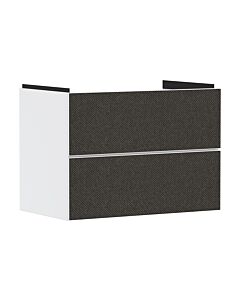 Meuble vasque Hansgrohe Xevolos E 54178660 780 x 555 x 475 mm, 2 tiroirs, blanc mat, revêtement textile gris foncé